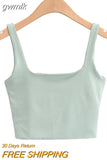 gwmlk Summer Women Sexy Sleeveless Tops Fashion Short Square Collar Tank Tops 6 Colors