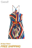 Gwmlk 2023 Women Printed Suspender Dress Thin Shoulder Strap Sexy Sleeveless Slim Mini Dress F42