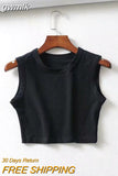 gwmlk Summer vintage white crop tops women biker black punk sexy tank top korean streetwear cropped sleeveless top feminino