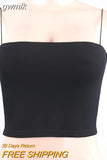 gwmlk New Fashion Women Spaghetti Strap Crop Top Sexy Bodycon Sleeveless Cami Tube Top Basic Plain Camisole