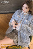 Gwmlk Korean Style Lamb Wool Jackets Women 2023 New All-Match Loose Furry Coat Ladies Fashion Streetwear Pockets Plush Coats