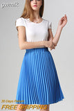 gwmlk Women Chiffon Pleated Skirt Vintage High Waist Tutu Skirts Womens Saia Midi Rokken 2016 Summer Style Jupe Femme Skirt