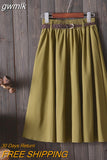 gwmlk Knee Length Summer Skirt Women With Belt 2023 Fashion Korean Ladies High Waist Pleated A-line School Skirt Female