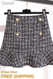 Gwmlk Suit Female Korean High Street Long-sleeve Sweater + Half Body Skirt Women Black 2pcs Set