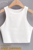 gwmlk Summer Fashion Women Sexy Slim Tops O-neck Sleeveless Double Nylon Ladies Good Quality Tank Tops 6 Colors