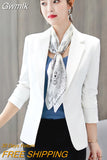 Gwmlk One Button Suit Coat Women 2023 New Spring Autumn Casual All-Matching Long Sleeve Fashion Casual Jacket Female Blazer Woman