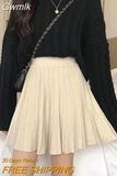 Gwmlk 2023 Spring Summer Women Pleated Skirt Solid Color High Waist Knitted Skirt Woman Korean Fashion A Line Short Skirts