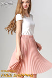 gwmlk Women Chiffon Pleated Skirt Vintage High Waist Tutu Skirts Womens Saia Midi Rokken 2016 Summer Style Jupe Femme Skirt