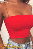 gwmlk New Fashion Women Spaghetti Strap Crop Top Sexy Bodycon Sleeveless Cami Tube Top Basic Plain Camisole