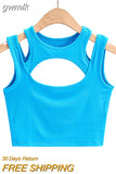 gwmlk Summer NEW Arrival Women Solid Color Sexy Causal 2 Piece Croped-Tops Tanks For Ladies