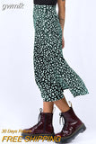 gwmlk New Sexy Leopard Print Chiffon Split Skirt Casual Fashion Long Skirts for Women Spring Summer Zip Elegant Female Skirt