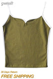 gwmlk crop top summer sexy tops women 2023 spaghetti strap top casual v neck camis knit sleeveless cami top army green cami gray