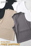 gwmlk Summer NEW Arrival Women Solid Color Causal Sexy Croped-Top Sleeveless Tank Streetwear