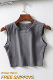 gwmlk Summer vintage white crop tops women biker black punk sexy tank top korean streetwear cropped sleeveless top feminino