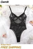 Gwmlk Sensual Lingerie Mesh Bodysuit Transparent Erotic Bodys With Necklace See Through Pornographic Costumes For Sex Tights