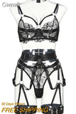 Gwmlk Fancy Lingerie Luxury Lace Fine Underwear Bra Kit Push Up Floral Intimate See Through Seamless Delicate Exotic Sets