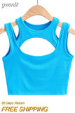 gwmlk Summer NEW Arrival Women Solid Color Sexy Causal 2 Piece Croped-Tops Tanks For Ladies