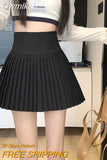 Gwmlk Spring Summer Black White Pleated Skirts Women High-Waisted Anti-Glare Mini Skirt Womens Y2K Streetwear Jk A Line Skirt