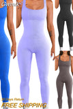 Gwmlk Piece Jumpsuit and Rompers Women Sport Yoga Fitness Jumpsuit Sexy Sleeveless Vest Bodysuit Slim Casual Bodysuit Female