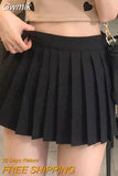 Gwmlk Spring Summer Mini Pleated Skirts Women 2023 Korean High Waist A-Line Skirt Harajuku Solid School Girl Uniform Jk Skirt