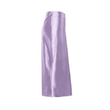 gwmlk Purple Satin Silk Skirt Women High Waisted Summer Long Skirt New 2023 Elegant Ladies Office Skirts Midi Spring