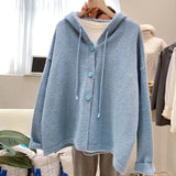 Gwmlk Knitted Cardigan Women's Short Solid Color Outer Jacket 2023 Autumn New Style Small Fresh Loose All-match Sweater Jacket