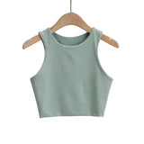 gwmlk Summer Fashion Women Sexy Slim Tops O-neck Sleeveless Double Nylon Ladies Good Quality Tank Tops 6 Colors