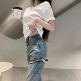 Gwmlk womenzipper jeans women 2023 new high waist slimming straight loose design long pants