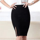 Gwmlk Women's Office Formal Pencil Skirt 2023 New Fashion Slim Fit Front Slit Mini Skirt Ladies Spring Autumn Short OL Skirts