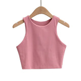 gwmlk Summer Fashion Women Sexy Slim Tops O-neck Sleeveless Double Nylon Ladies Good Quality Tank Tops 6 Colors