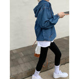 Gwmlk Spring Women Denim Cropped Jacket Female Pockets Jean Jackets Ladies 2023 New Fashion Button Casual Solid Coats