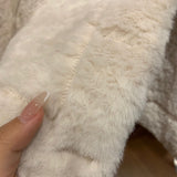 Gwmlk Women Winter Soft Furry Jackets and Coats Chic Solid Plush Fur Jacket Female Thicken Warm Pockets Outerwear Faux Fur Coat Women