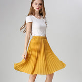 gwmlk Women Chiffon Pleated Skirt Vintage High Waist Tutu Skirts Womens Saia Midi Rokken 2016 Summer Style Jupe Femme Skirt