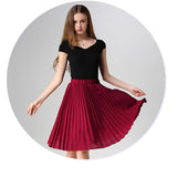 gwmlk Women Chiffon Pleated Skirt Vintage High Waist Tutu Skirts Womens Saia Midi Rokken 2016 Summer Style Jupe Femme Skirt