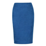 gwmlk Street 2023 Women Suede Multi Color Pencil Midi Skirt Female Spring Summer Basic Tube Bodycon Skirts Saia