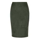 gwmlk Street 2023 Women Suede Multi Color Pencil Midi Skirt Female Spring Summer Basic Tube Bodycon Skirts Saia