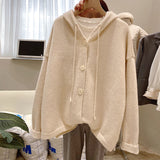 Gwmlk Knitted Cardigan Women's Short Solid Color Outer Jacket 2023 Autumn New Style Small Fresh Loose All-match Sweater Jacket