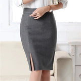 Gwmlk Women's Office Formal Pencil Skirt 2023 New Fashion Slim Fit Front Slit Mini Skirt Ladies Spring Autumn Short OL Skirts