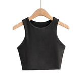 gwmlk Summer Fashion Women Sexy Slim Tops O-neck Sleeveless Double Nylon Ladies Good Quality Tank Tops 6 Colors