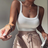 gwmlk Solid Bodycon Sexy Body Casual Basic White Summer Bodysuit Women Tops Sleeveless Sheer Bodysuits Jumpsuit Slim