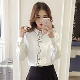 Gwmlk Long Sleeve Embroidery Women Blouses Shirt Office Girl Shirt Female Pattern White Shirt Female Women Tops Blusa 7902 50