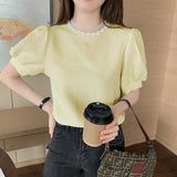 Gwmlk Summer Korean Women Blouse 2023 Short Sleeve Tops Loose O Neck Women Shirts Cotton Female Clothing Chemise Femme 14031