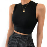 gwmlk backless women tank top bandage slim crop top summer 2023 casual streetwear tops solid cotton soft criss cross top