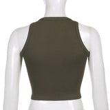 gwmlk y2k Cropped Tanks Crop Top Sleeveless O Neck Corset Tops Female Summer Basic Tee Tops Club