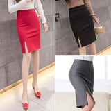 Gwmlk Women's Office Formal Pencil Skirt 2023 New Fashion Slim Fit Front Slit Mini Skirt Ladies Spring Autumn Short OL Skirts