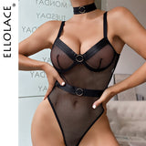 Gwmlk Sensual Lingerie Mesh Bodysuit Transparent Erotic Bodys With Necklace See Through Pornographic Costumes For Sex Tights