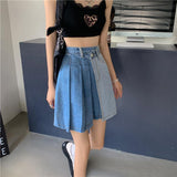 Gwmlk Pleated Skirts Women Patchwork S-4XL Fake-two Pieces Panelled Trendy High Street Empire Loose Mini Harajuku Chic