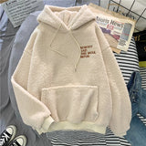 Gwmlk Fashion Pink Sweet Hooded Sweatshirts Women Harajuku Letter Print Pocket Hoodies Woman Loose Fleece Pullovers Ladies