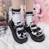 Gwmlk Jk Skirt Suit Cute Cat Ears Women Round Head Kawaii Shoes Japanese School Female Student Cosplay Cartoon Zapatos Mujer