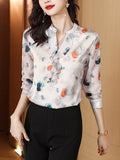 Gwmlk for Women 2023 Fall V-neck Women's Luxury Blouses Flower Women Tops Elegant and Youth Woman Blouses Basic Female Clothing